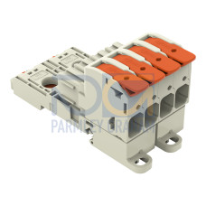 1-conductor female connector, lever, Push-in CAGE CLAMP&reg;, light gray