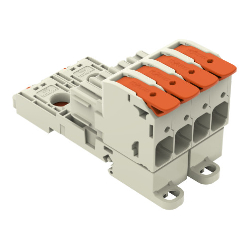 1-conductor female connector, lever, Push-in CAGE CLAMP&reg;, light gray