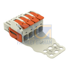 1-conductor female connector, lever, Push-in CAGE CLAMP&reg;, light gray