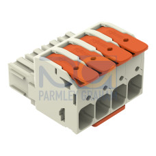 1-conductor female connector, lever, Push-in CAGE CLAMP&reg;, light gray