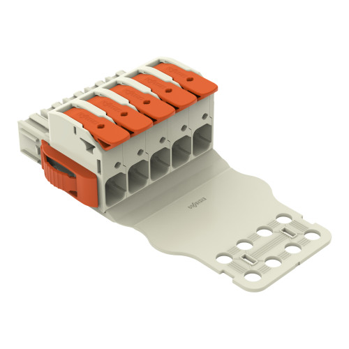 1-conductor female connector, lever, Push-in CAGE CLAMP&reg;, light gray