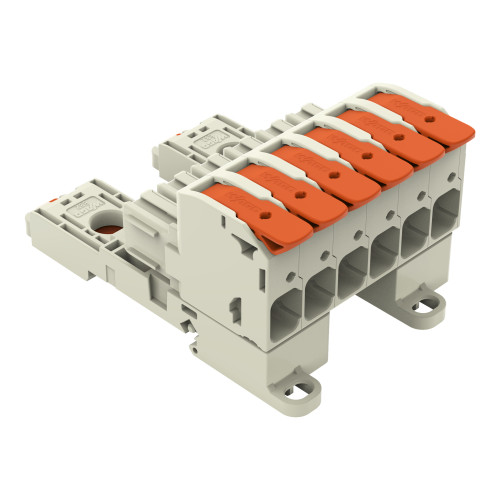 1-conductor female connector, lever, Push-in CAGE CLAMP&reg;, light gray