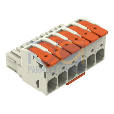 1-conductor female connector, lever, Push-in CAGE CLAMP&reg;, light gray