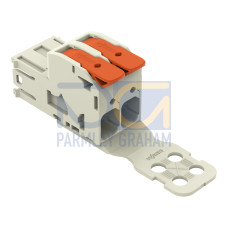 1-conductor male connector, lever, Push-in CAGE CLAMP&reg;, light gray