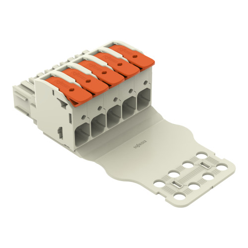 1-conductor female connector, lever, Push-in CAGE CLAMP&reg;, light gray
