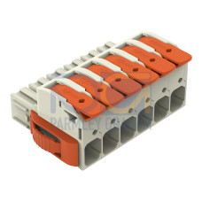 1-conductor female connector, lever, Push-in CAGE CLAMP&reg;, light gray