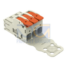 1-conductor male connector, lever, Push-in CAGE CLAMP&reg;, light gray