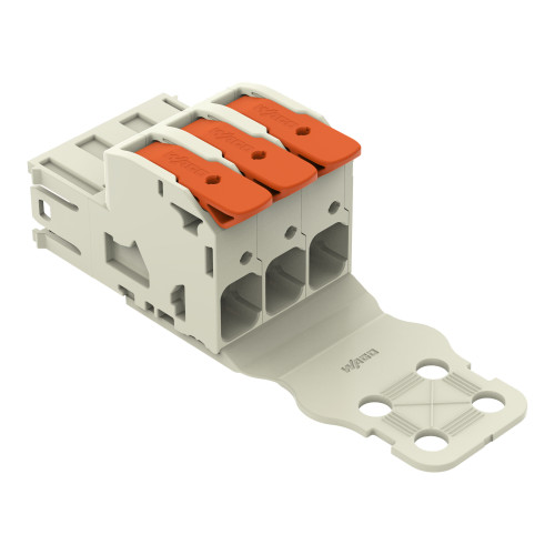1-conductor male connector, lever, Push-in CAGE CLAMP&reg;, light gray