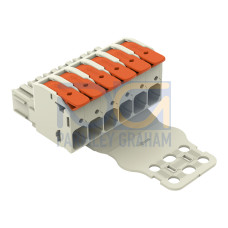 1-conductor female connector, lever, Push-in CAGE CLAMP&reg;, light gray
