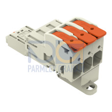 1-conductor male connector, lever, Push-in CAGE CLAMP&reg;, light gray
