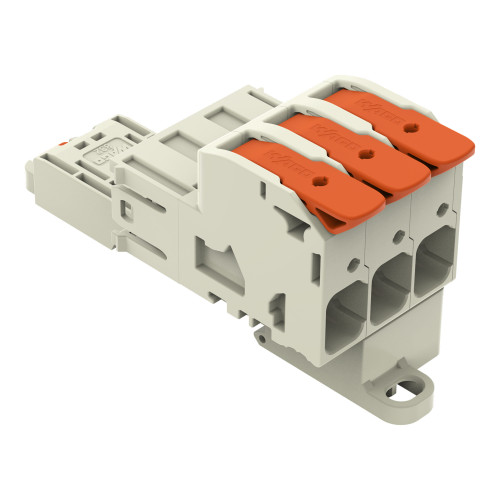 1-conductor male connector, lever, Push-in CAGE CLAMP&reg;, light gray