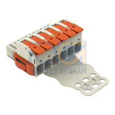 1-conductor female connector, lever, Push-in CAGE CLAMP&reg;, light gray
