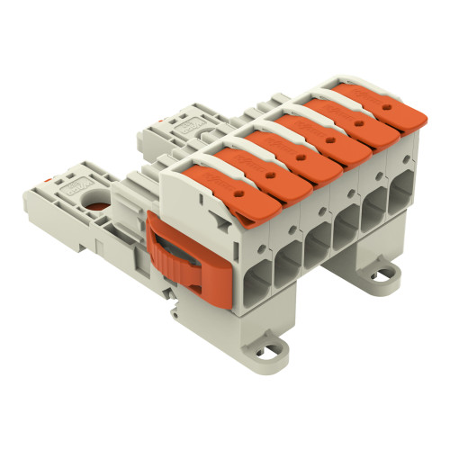 1-conductor female connector, lever, Push-in CAGE CLAMP&reg;, light gray