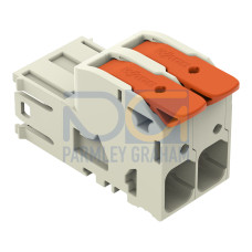 1-conductor male connector, lever, Push-in CAGE CLAMP&reg;, light gray
