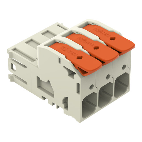 1-conductor male connector, lever, Push-in CAGE CLAMP&reg;, light gray