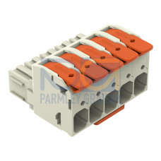 1-conductor female connector, lever, Push-in CAGE CLAMP&reg;, light gray