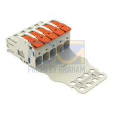 1-conductor male connector, lever, Push-in CAGE CLAMP&reg;, light gray