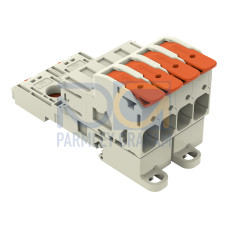1-conductor male connector, lever, Push-in CAGE CLAMP&reg;, light gray