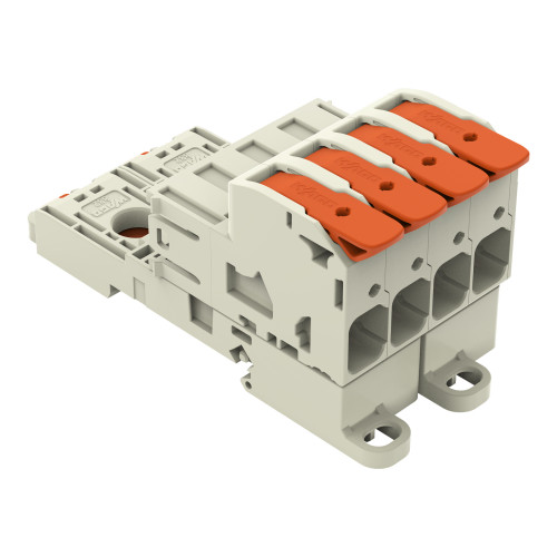 1-conductor male connector, lever, Push-in CAGE CLAMP&reg;, light gray