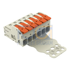 1-conductor male connector, lever, Push-in CAGE CLAMP&reg;, light gray