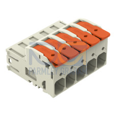 1-conductor male connector, lever, Push-in CAGE CLAMP&reg;, light gray