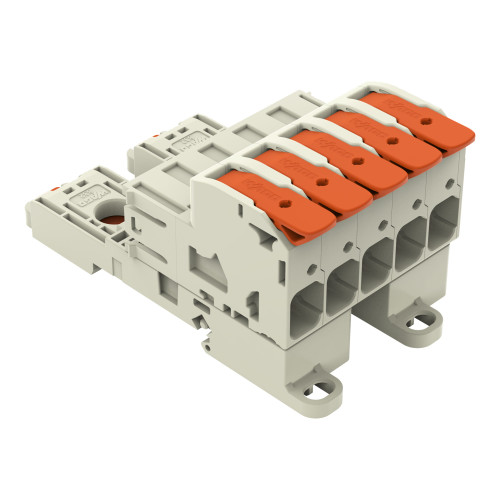 1-conductor male connector, lever, Push-in CAGE CLAMP&reg;, light gray