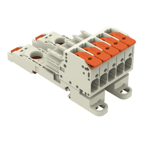 1-conductor female connector, lever, Push-in CAGE CLAMP&reg;, light gray