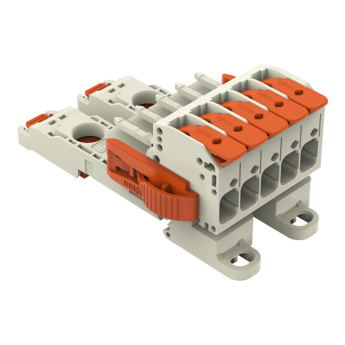 1-conductor female connector, lever, Push-in CAGE CLAMP&reg;, light gray