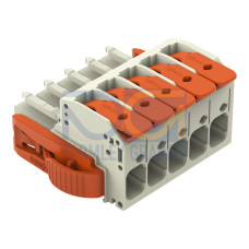 1-conductor female connector, lever, Push-in CAGE CLAMP&reg;, light gray