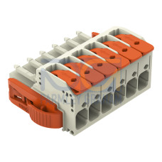 1-conductor female connector, lever, Push-in CAGE CLAMP&reg;, light gray