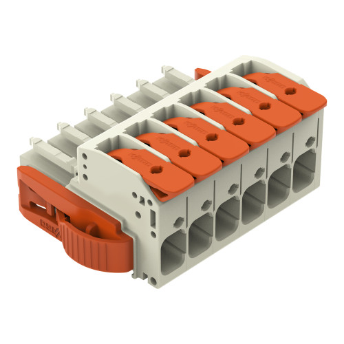 1-conductor female connector, lever, Push-in CAGE CLAMP&reg;, light gray