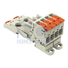 1-conductor female connector, lever, Push-in CAGE CLAMP&reg;, light gray