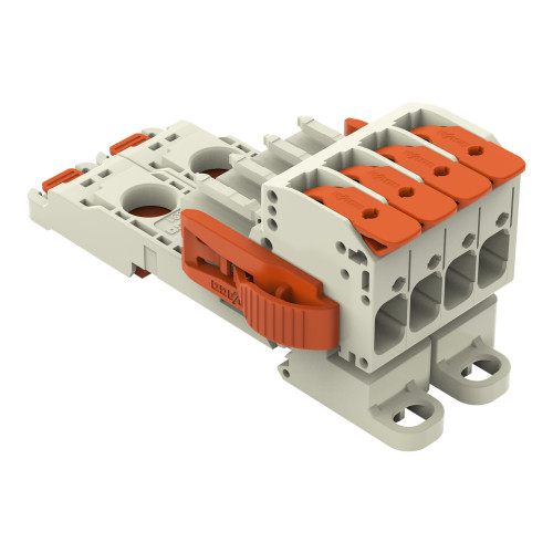 1-conductor female connector, lever, Push-in CAGE CLAMP&reg;, light gray