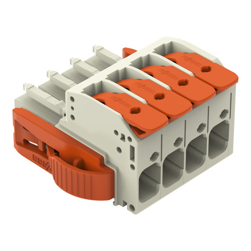1-conductor female connector, lever, Push-in CAGE CLAMP&reg;, light gray