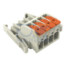 1-conductor female connector, lever, Push-in CAGE CLAMP&reg;, light gray