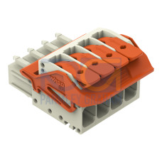 1-conductor female connector, lever, Push-in CAGE CLAMP&reg;, light gray