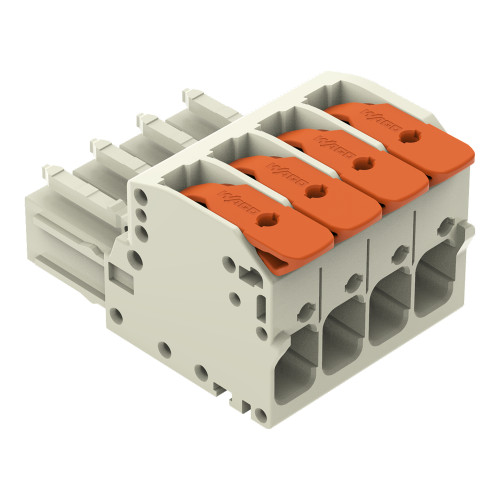 1-conductor female connector, lever, Push-in CAGE CLAMP&reg;, light gray