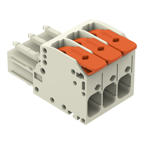 1-conductor female connector, lever, Push-in CAGE CLAMP&reg;, light gray