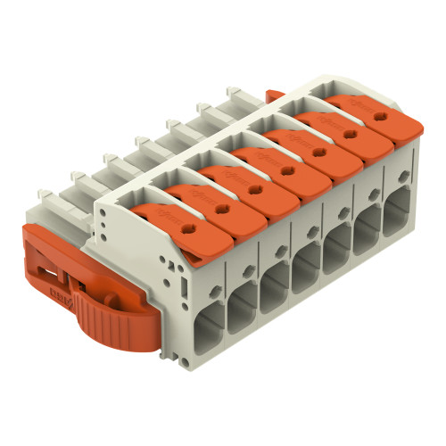 1-conductor female connector, lever, Push-in CAGE CLAMP&reg;, light gray