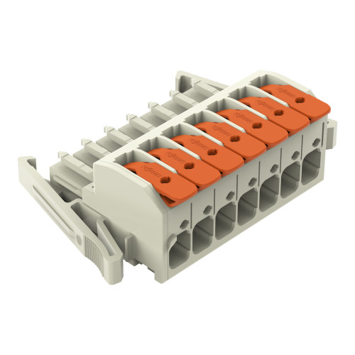 1-conductor female connector, lever, Push-in CAGE CLAMP&reg;, light gray