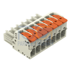 1-conductor female connector, lever, Push-in CAGE CLAMP&reg;, light gray