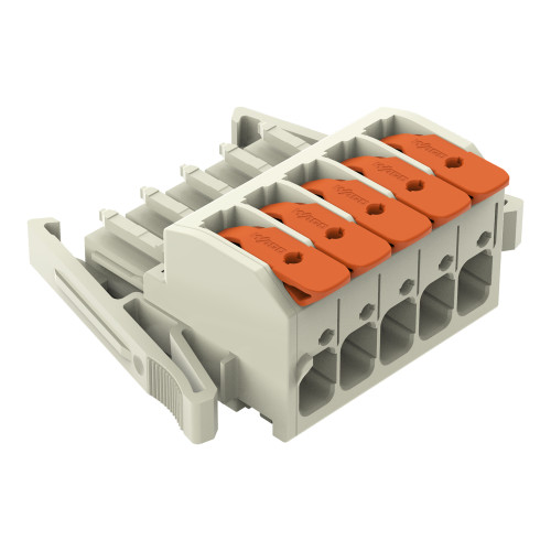 1-conductor female connector, lever, Push-in CAGE CLAMP&reg;, light gray