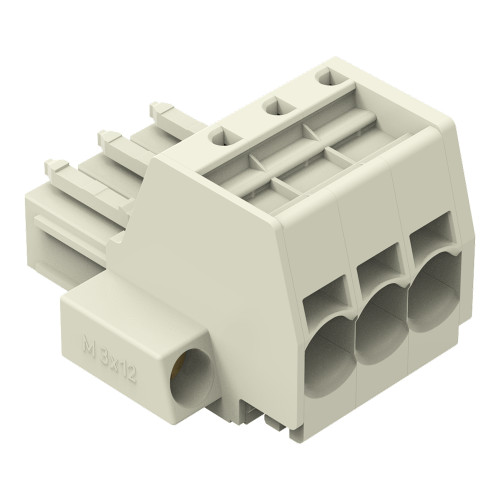 1-conductor female connector, Push-in CAGE CLAMP&reg;, 10 mm&sup2;, light gray
