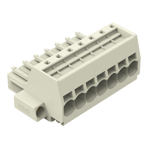 1-conductor female connector, Push-in CAGE CLAMP&reg;, 10 mm&sup2;, light gray