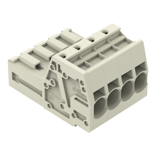 1-conductor male connector, Push-in CAGE CLAMP&reg;, 10 mm&sup2;, light gray