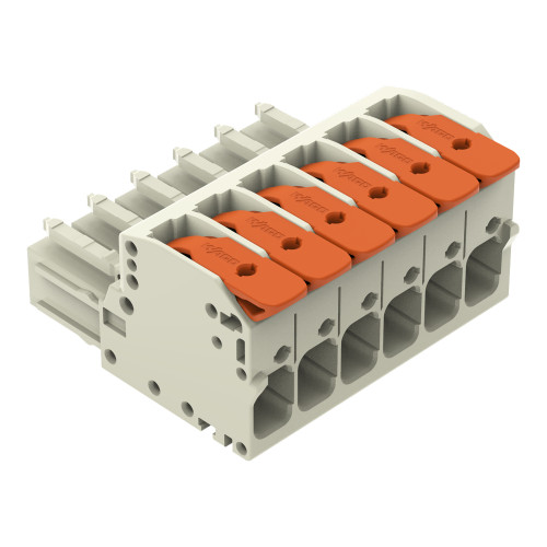 1-conductor female connector, lever, Push-in CAGE CLAMP&reg;, light gray