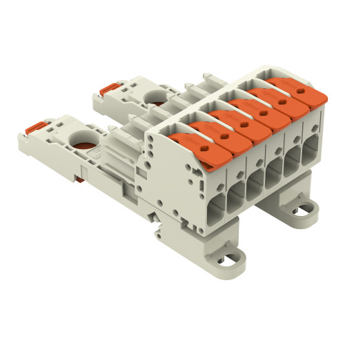 1-conductor female connector, lever, Push-in CAGE CLAMP&reg;, light gray