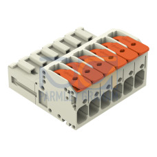 1-conductor male connector, lever, Push-in CAGE CLAMP&reg;, light gray