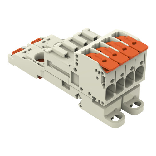 1-conductor male connector, lever, Push-in CAGE CLAMP&reg;, light gray