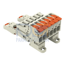 1-conductor male connector, lever, Push-in CAGE CLAMP&reg;, light gray